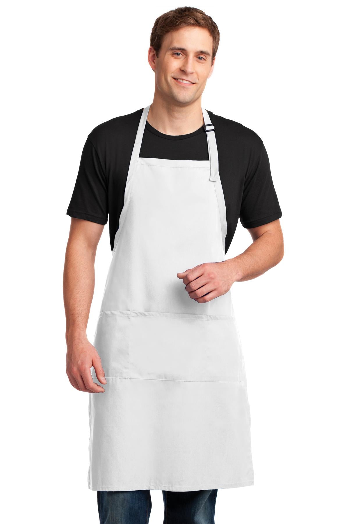 Port Authority Easy Care Extra Long Bib Apron with Stain Release. A700 - EMBROIDERED