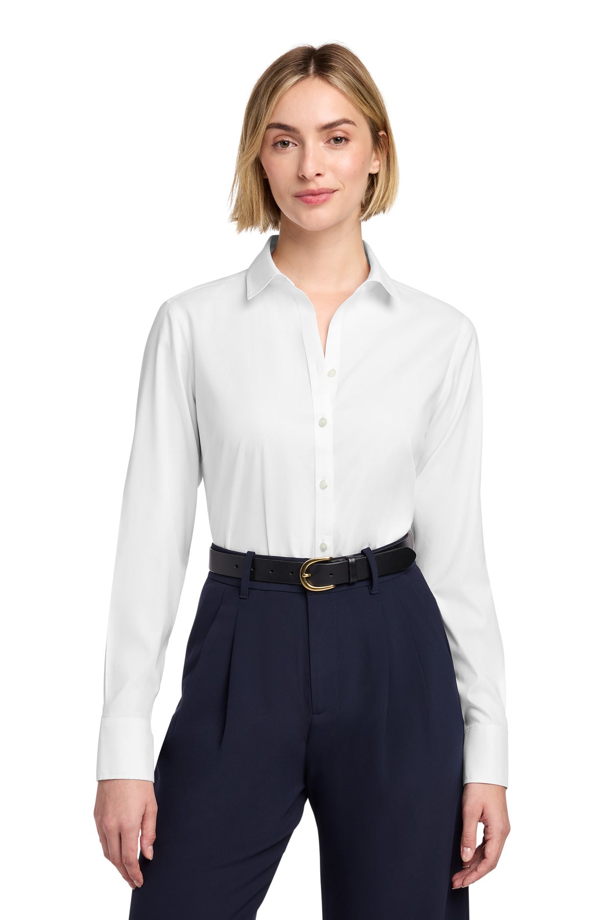 Brooks Brothers Women's Wrinkle-Free Stretch Pinpoint Shirt BB18001 - EMBROIDERED