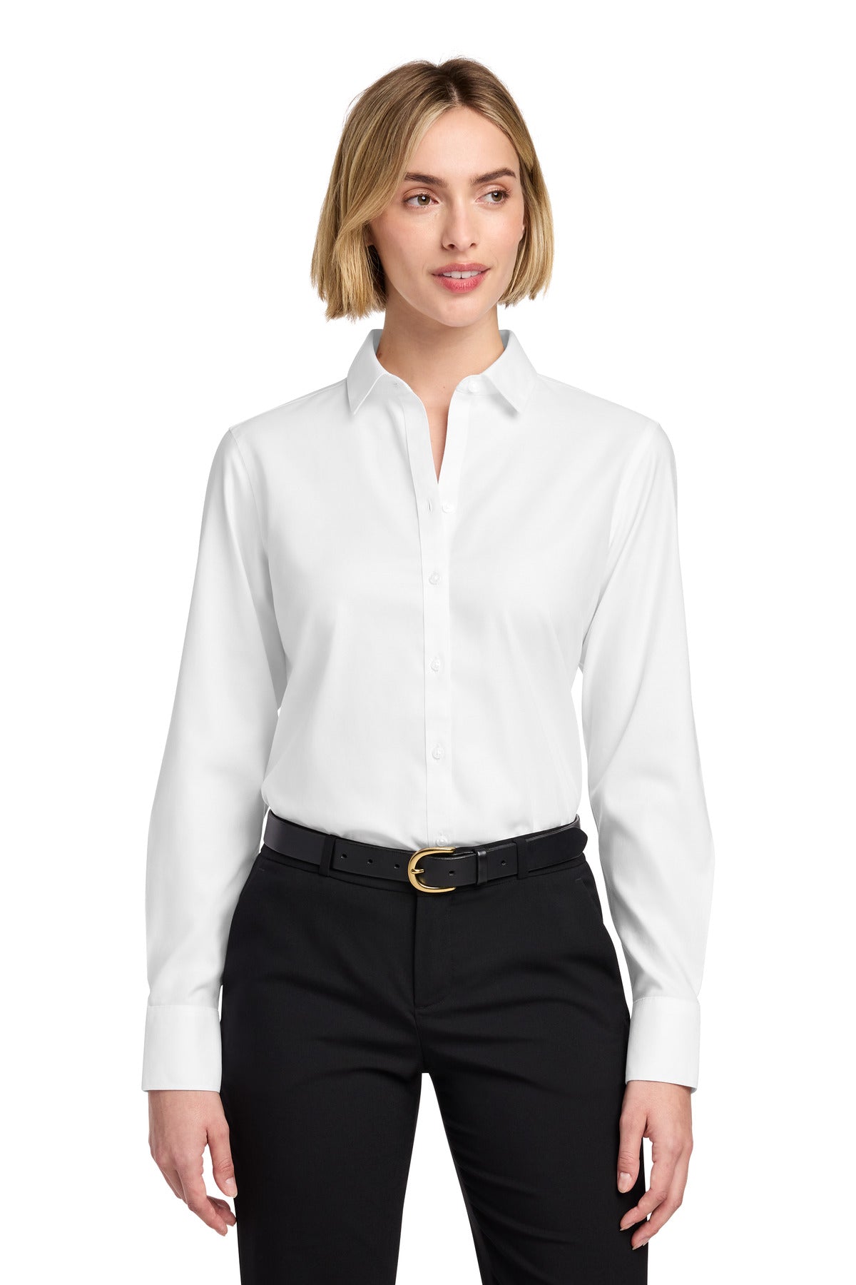 Brooks Brothers Women's Wrinkle-Free Stretch Nailhead Shirt BB18003 - EMBROIDERED
