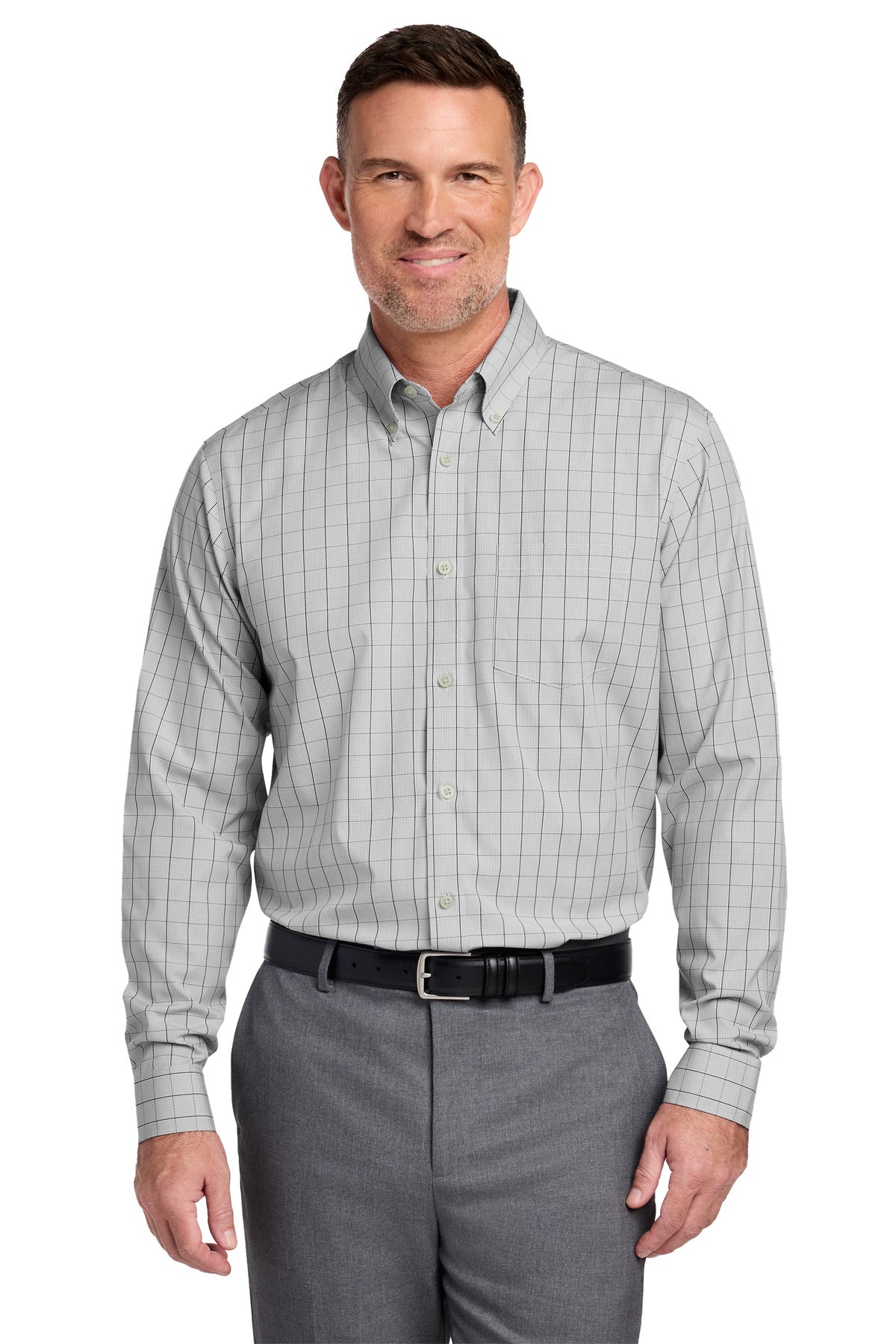 Brooks Brothers Wrinkle-Free Stretch Patterned Shirt BB18008 - EMBROIDERED