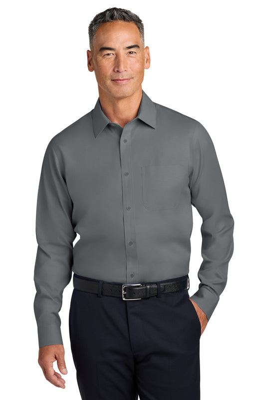 Brooks Brothers Wrinkle-Free Stretch Pinpoint Spread Collar Shirt BB18012 - EMBROIDERED