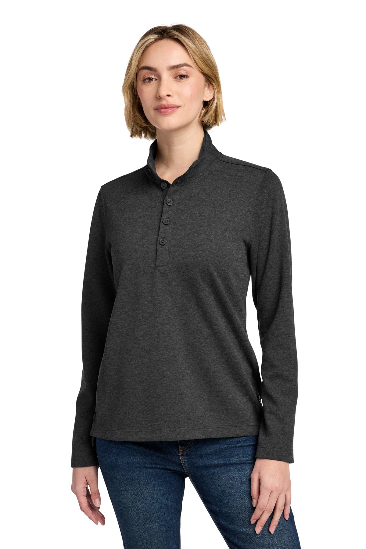 Brooks Brothers Women's Mid-Layer Stretch 1/2-Button BB18203 - EMBROIDERED