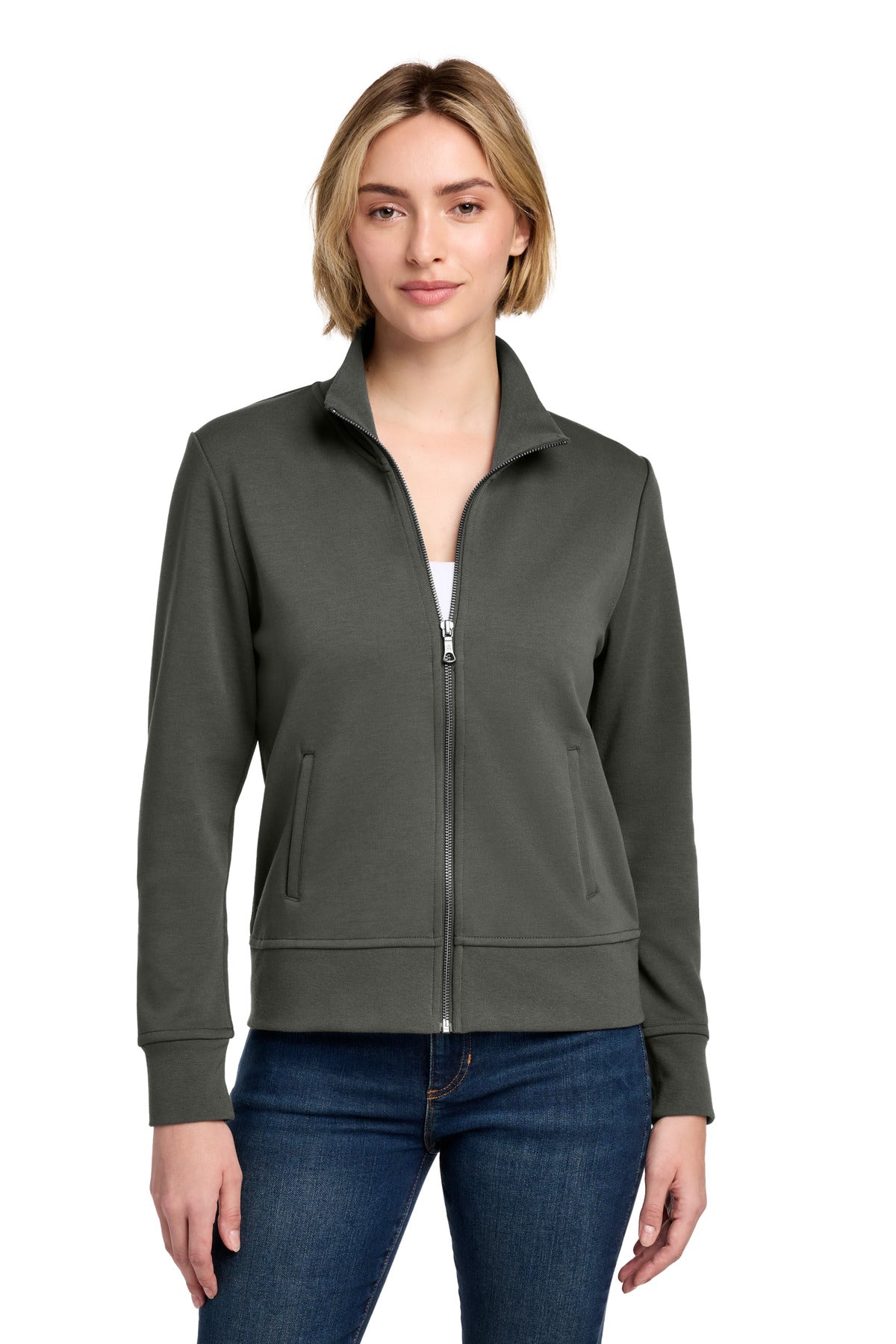 Brooks Brothers Women's Double-Knit Full-Zip BB18211 - EMBROIDERED
