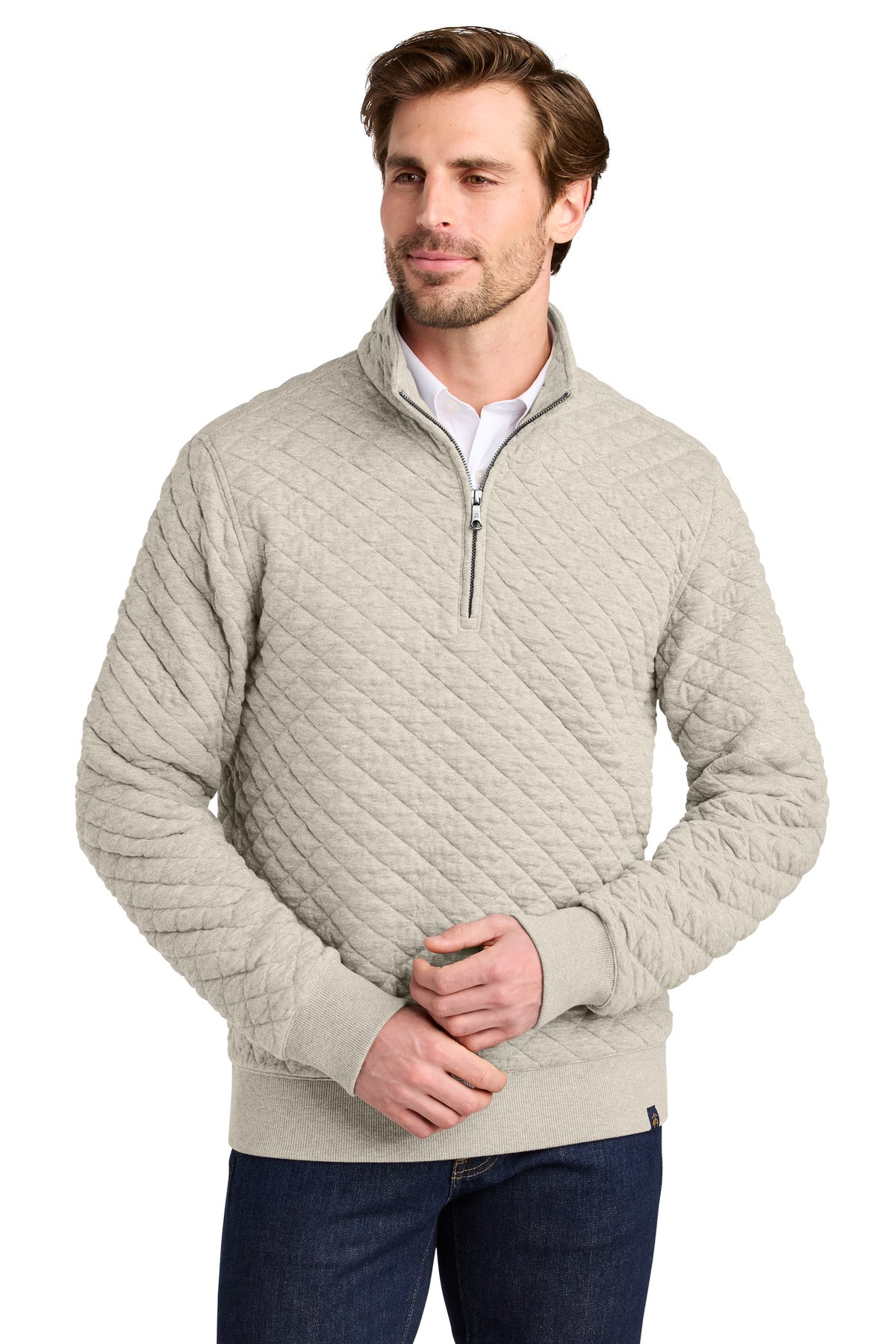 Brooks Brothers Diamond Quilt 1/4-Zip BB18212 - EMBROIDERED
