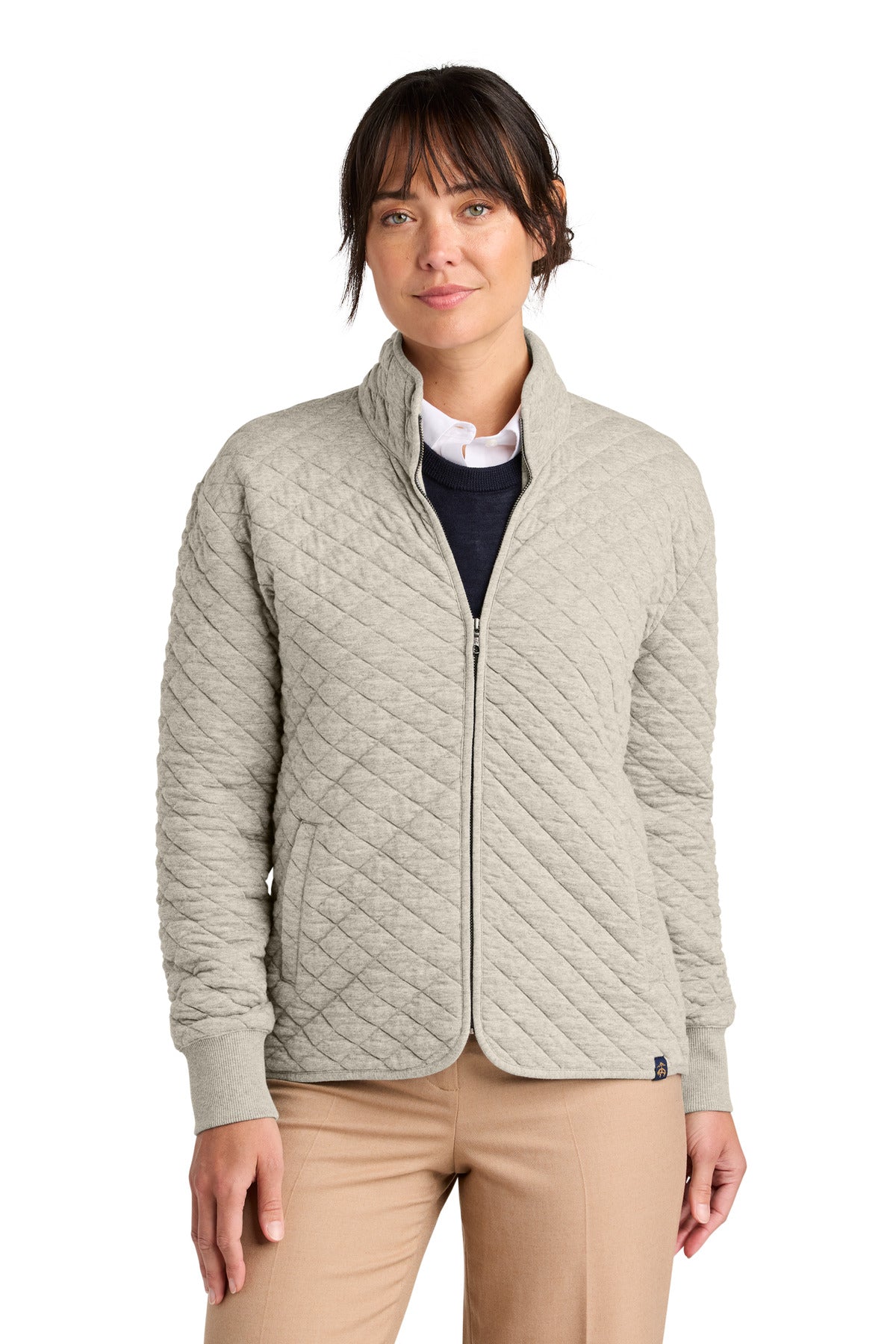Brooks Brothers Women's Diamond Quilt Full-Zip BB18213 - EMBROIDERED