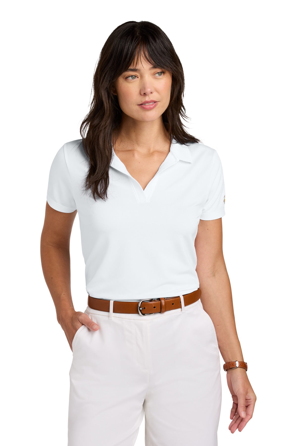 Brooks Brothers Women's Mesh Pique Performance Polo BB18221 - EMBROIDERED