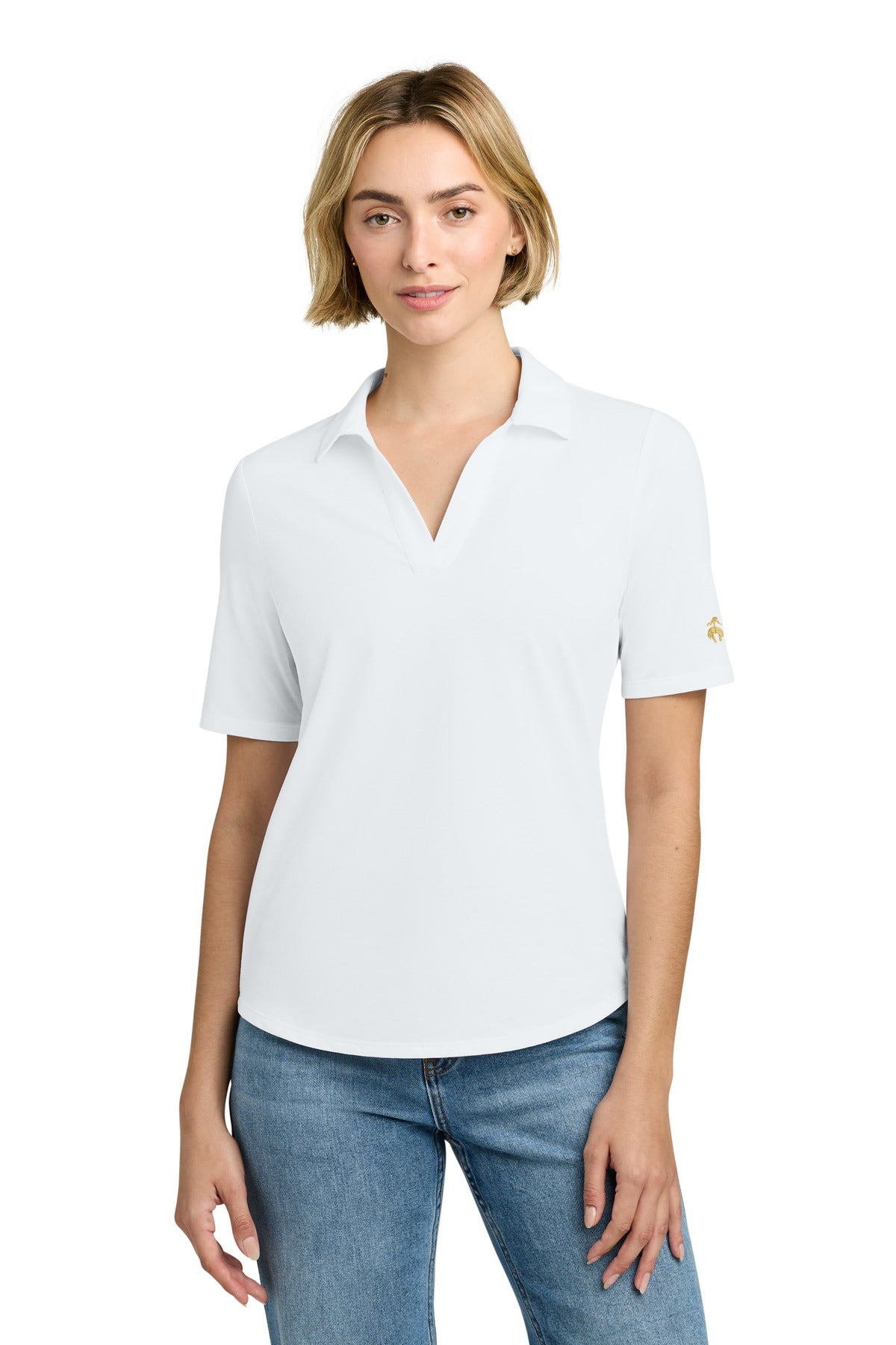 Brooks Brothers Women's Pinpoint Pique Polo BB18223 - EMBROIDERED