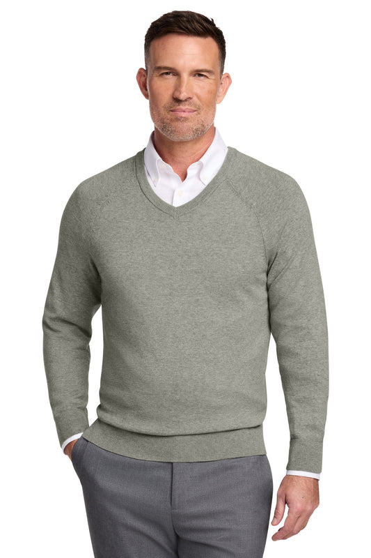 Brooks Brothers Cotton Stretch V-Neck Sweater BB18400 - EMBROIDERED
