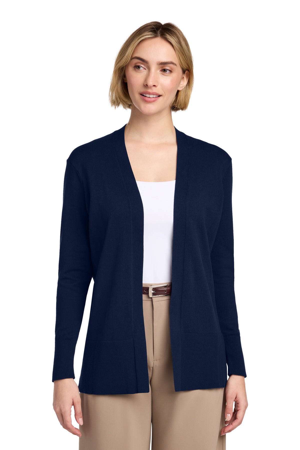 Brooks Brothers Women's Cotton Stretch Long Cardigan Sweater BB18403 - EMBROIDERED