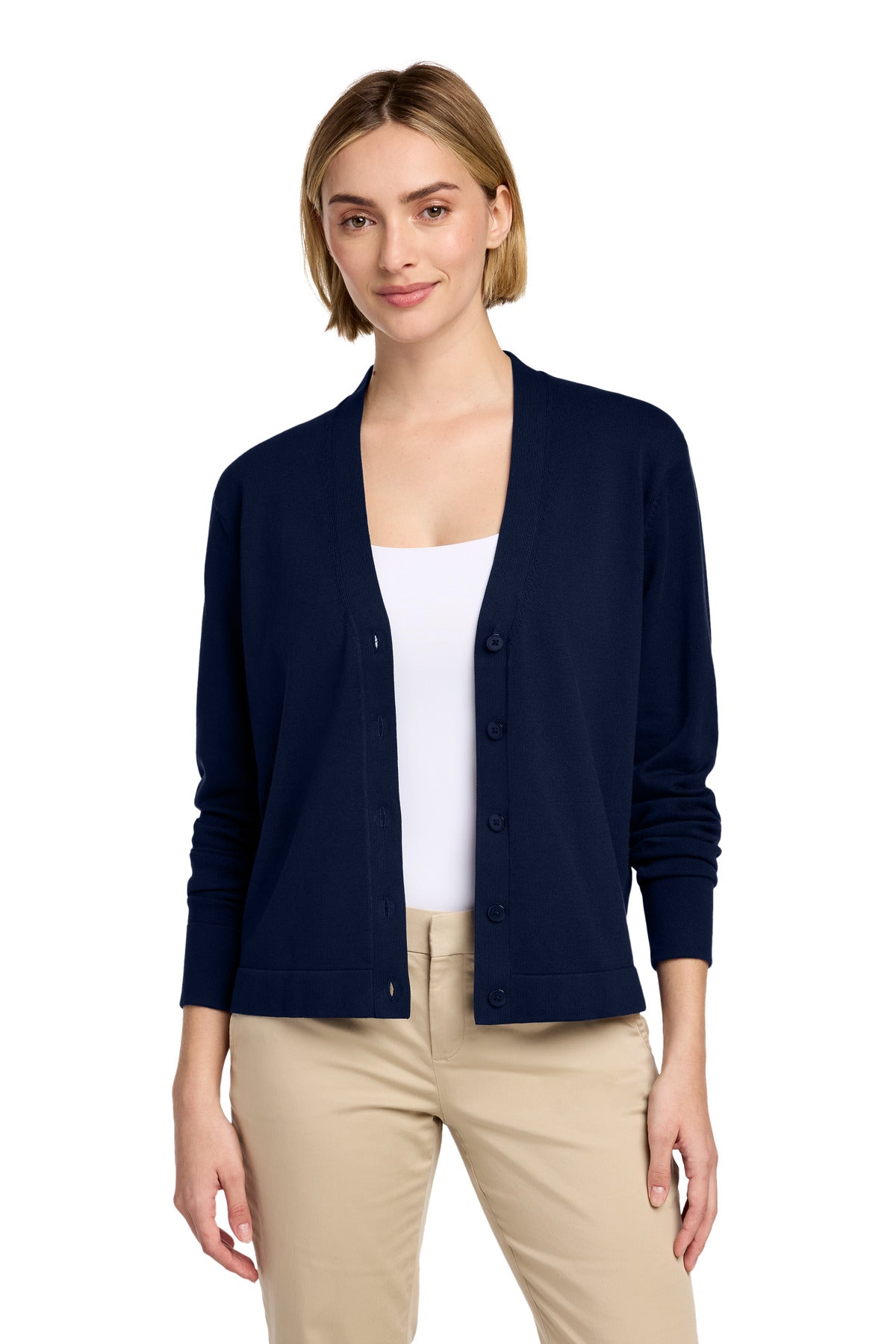 Brooks Brothers Women's Cotton Stretch Cardigan Sweater BB18405 - EMBROIDERED