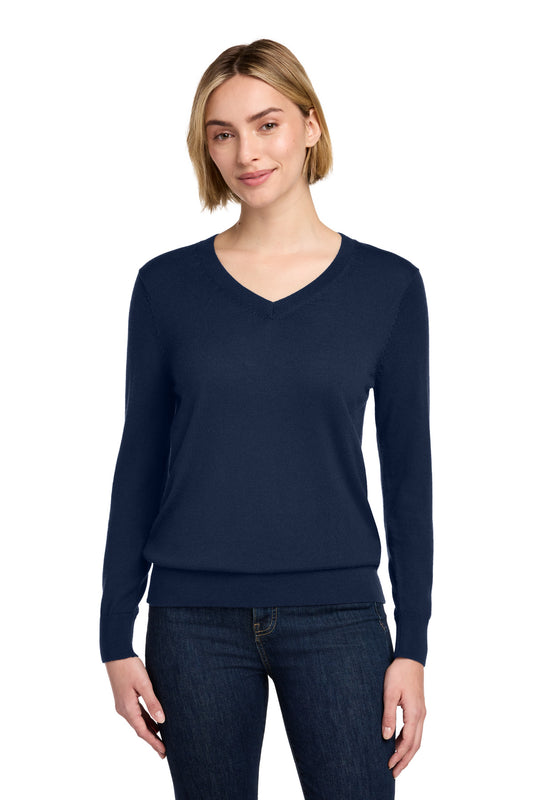 Brooks Brothers Women's Washable Merino V-Neck Sweater BB18411 - EMBROIDERED