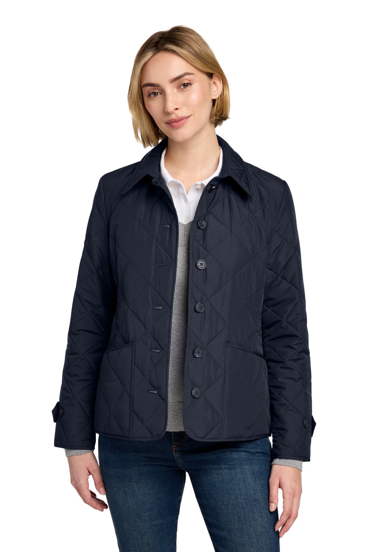 Brooks Brothers Women's Quilted Jacket BB18601 - EMBROIDERED