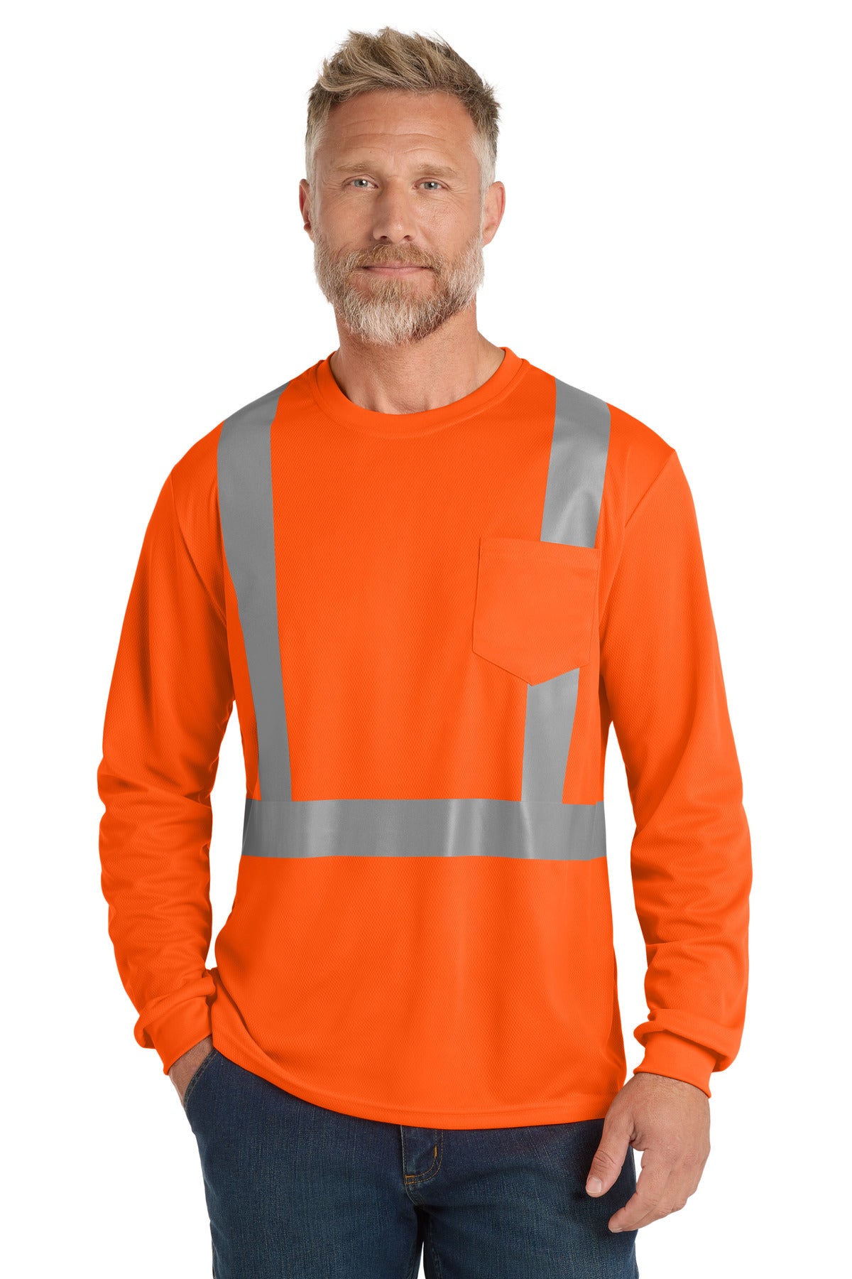 CornerStone ANSI 107 Class 2 Mesh Long Sleeve Tee. CS201