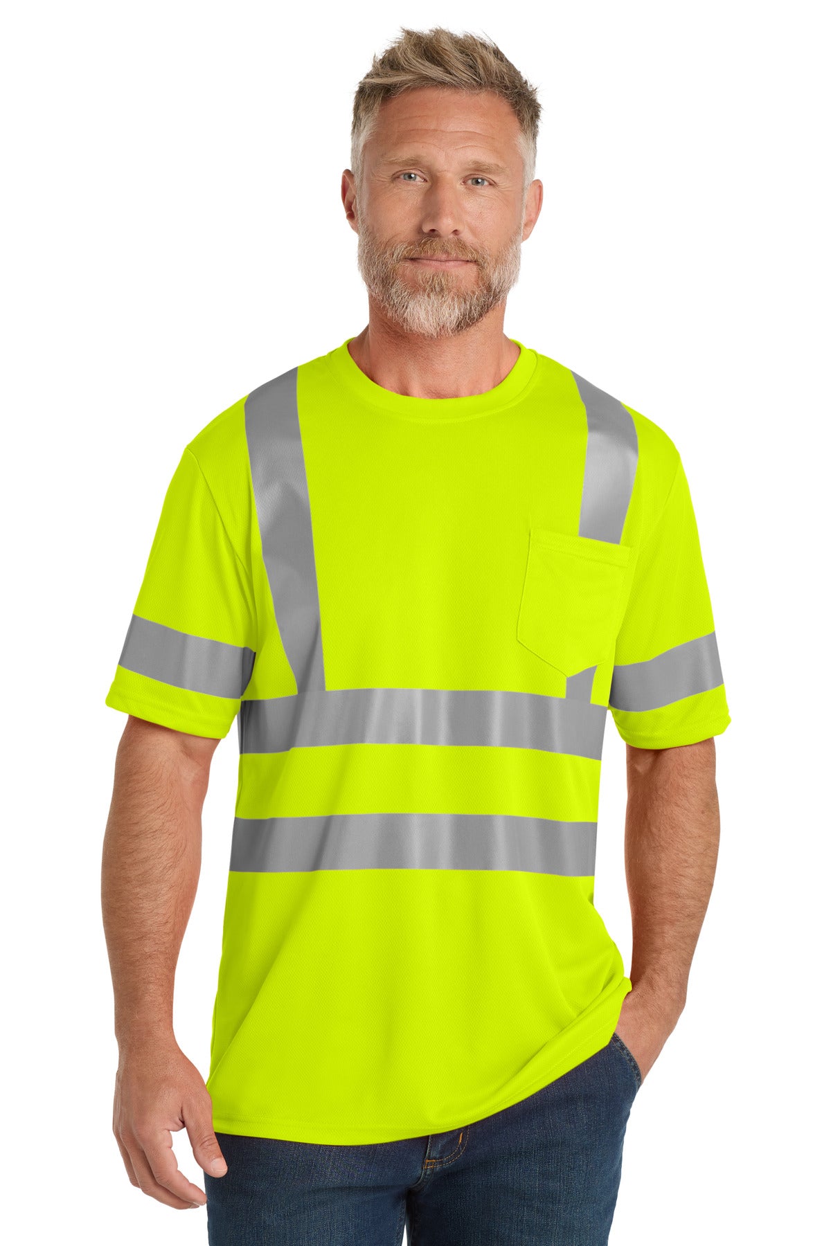 CornerStone ANSI 107 Class 3 Mesh Tee. CS202 - EMBROIDERED