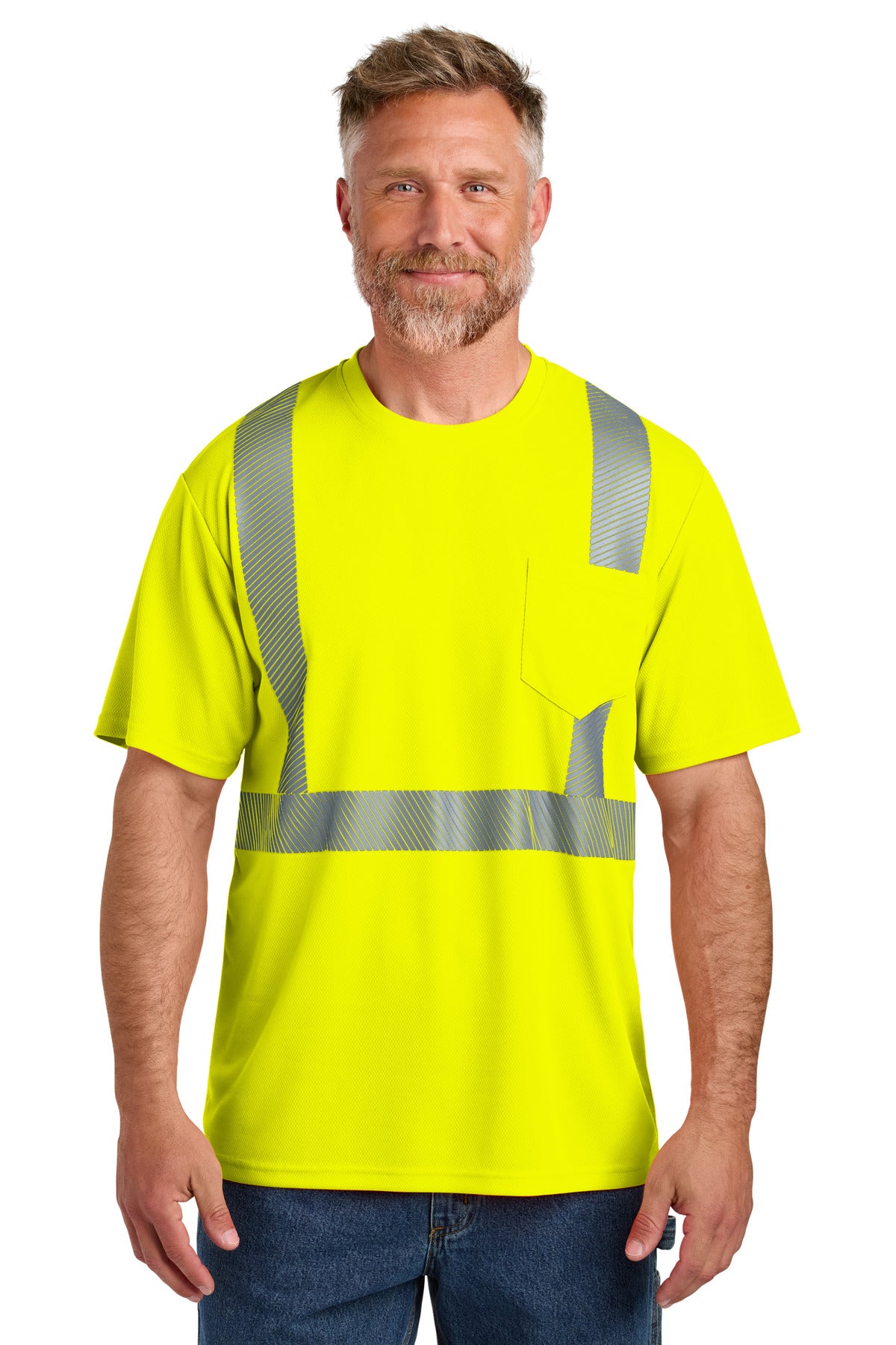 CornerStone ANSI 107 Class 2 Segmented Tape Tee CS204 - EMBROIDERED