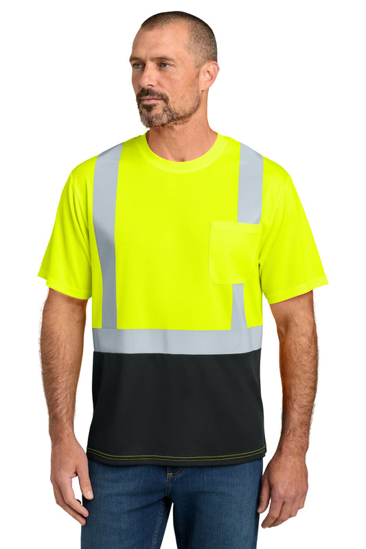 CornerStone ANSI 107 Class 2 Short Sleeve Mesh Blocked Tee CS205 - EMBROIDERED