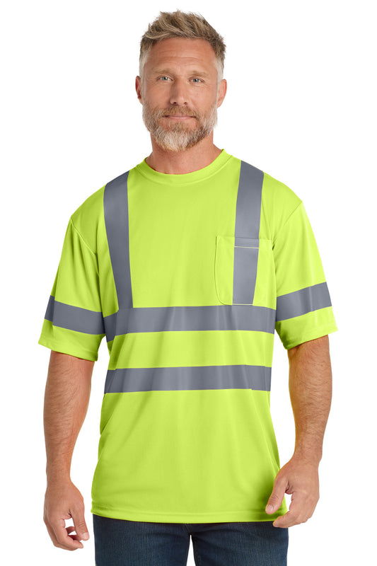 CornerStone - ANSI 107 Class 3 Short Sleeve Snag-Resistant Reflective T-Shirt. CS408 - EMBROIDERED