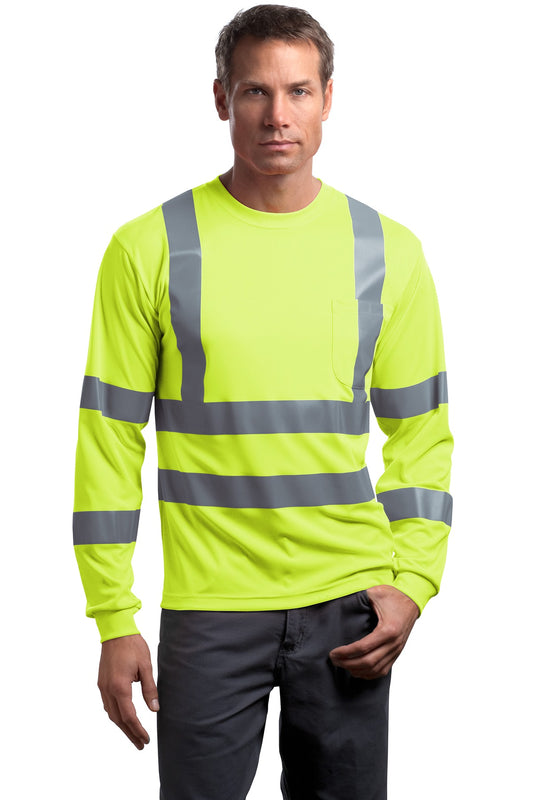 CornerStone - ANSI 107 Class 3 Long Sleeve Snag-Resistant Reflective T-Shirt. CS409 - EMBROIDERED