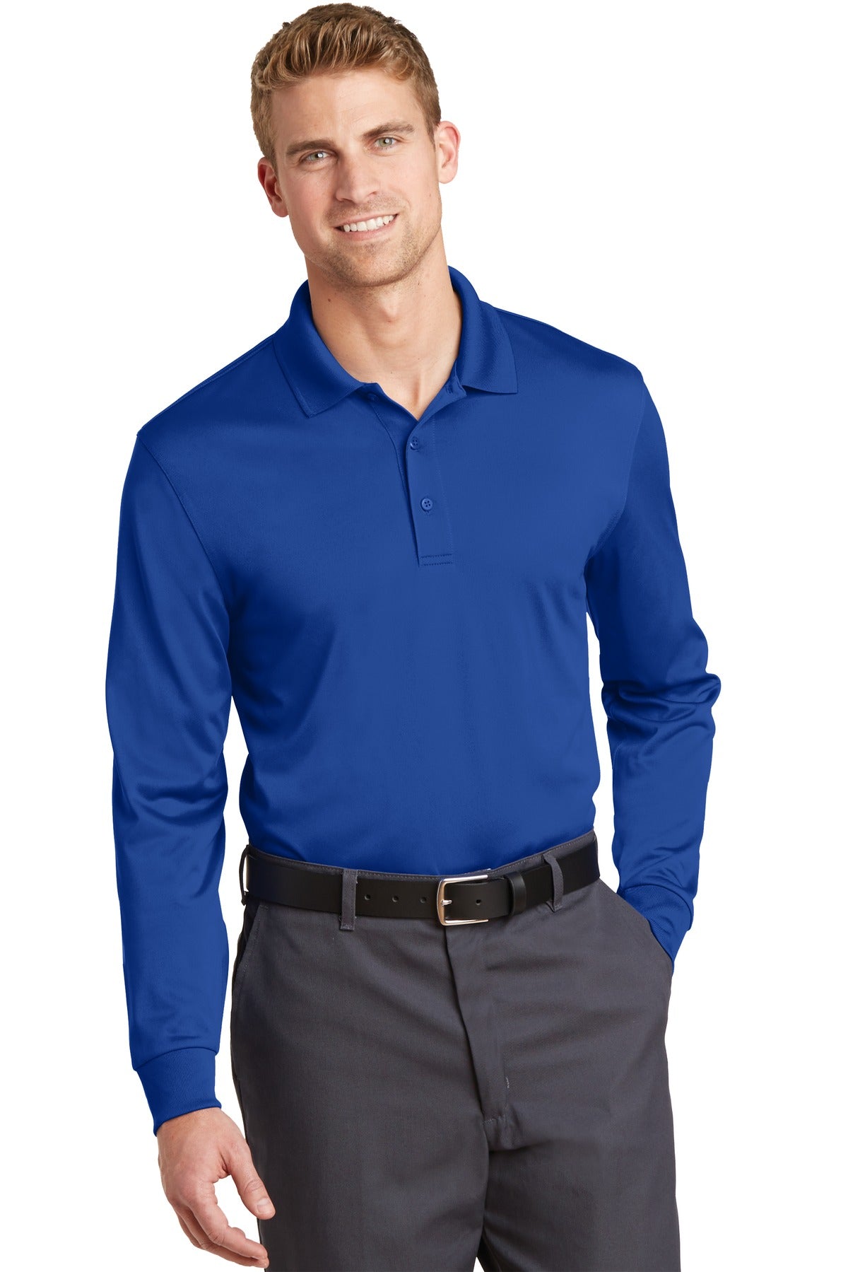 CornerStone Select Snag-Proof Long Sleeve Polo. CS412LS - EMBROIDERED