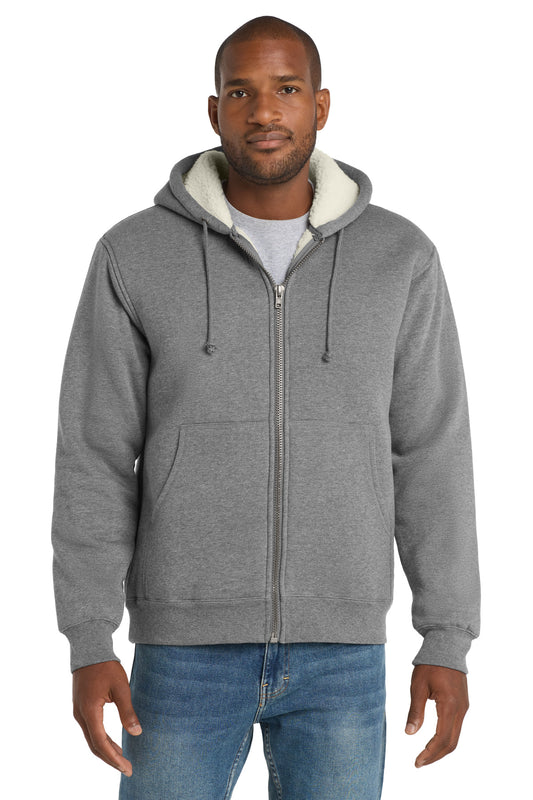CornerStone Heavyweight Sherpa-Lined Hooded Fleece Jacket. CS625 - EMBROIDERED