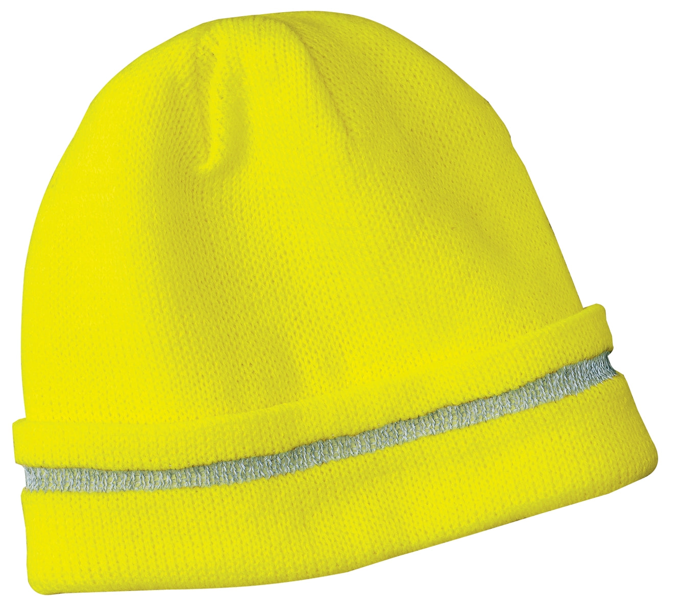 CornerStone - Enhanced Visibility Beanie with Reflective Stripe. CS800 - EMBROIDERED