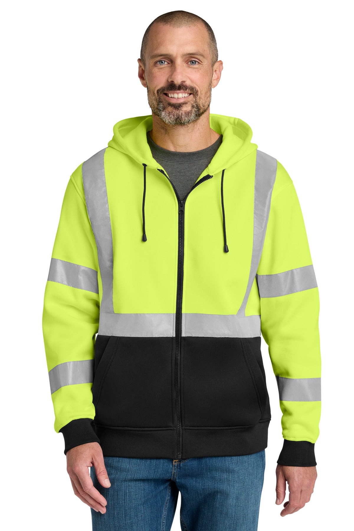 CornerStone A107 Class 3 Heavy-Duty Fleece Full-Zip Hoodie CSF300 - EMBROIDERED