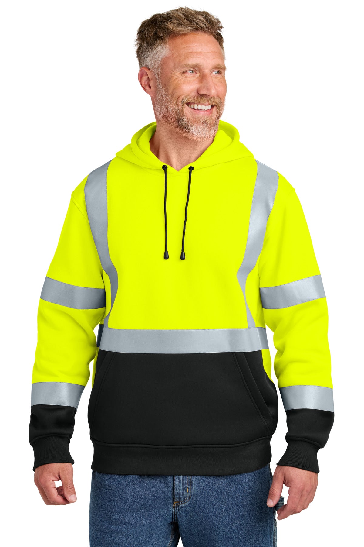 CornerStone ANSI 107 Class 3 Heavy-Duty Fleece Pullover Hoodie CSF301 - EMBROIDERED