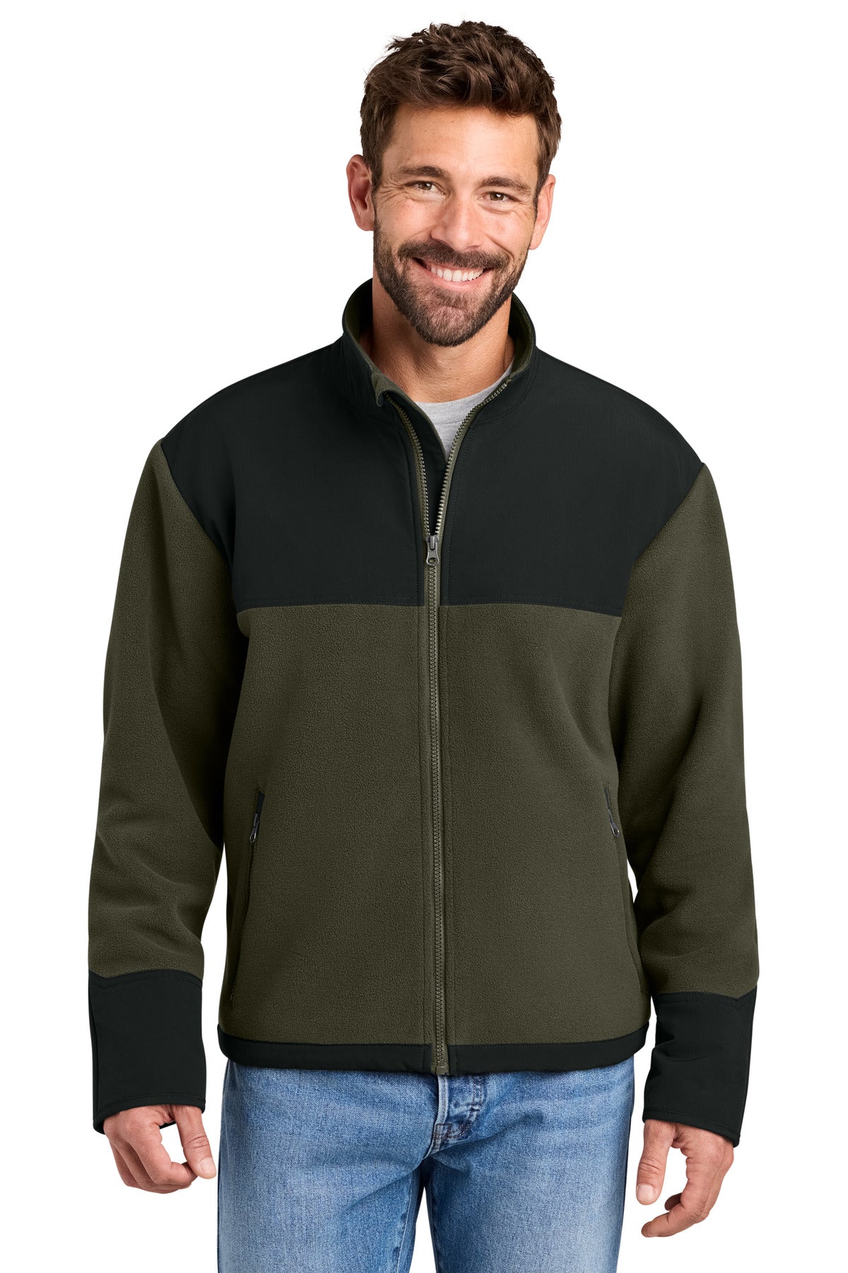 CornerStone Fleece Overlay Jacket CSF750 - EMBROIDERED