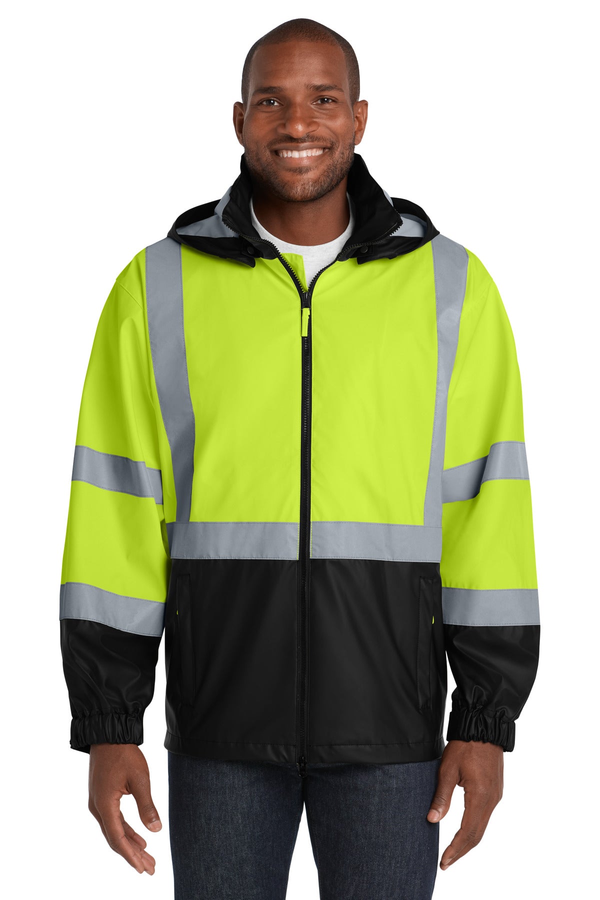 CornerStone - ANSI 107 Class 3 Safety Windbreaker. CSJ25 - EMBROIDERED