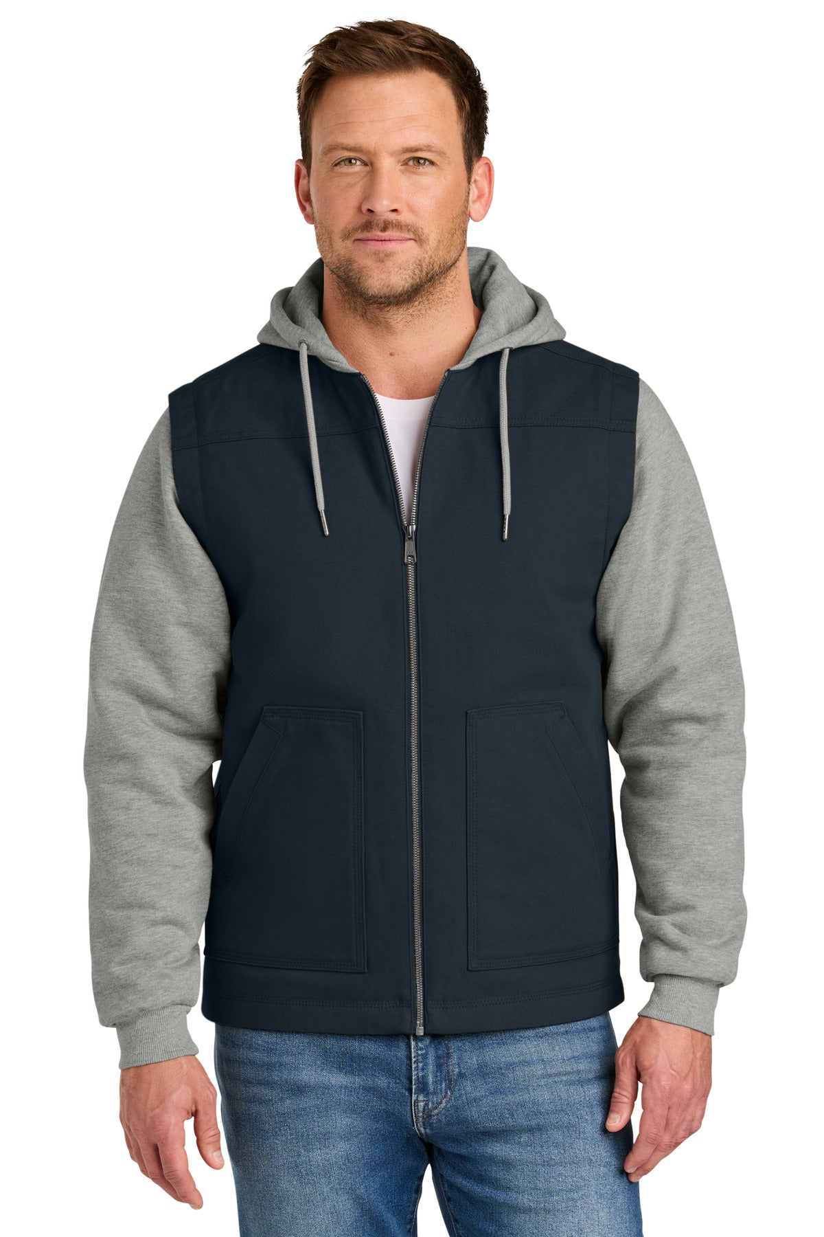CornerStone Duck Fleece Full-Zip Hooded Jacket CSJ42 - EMBROIDERED