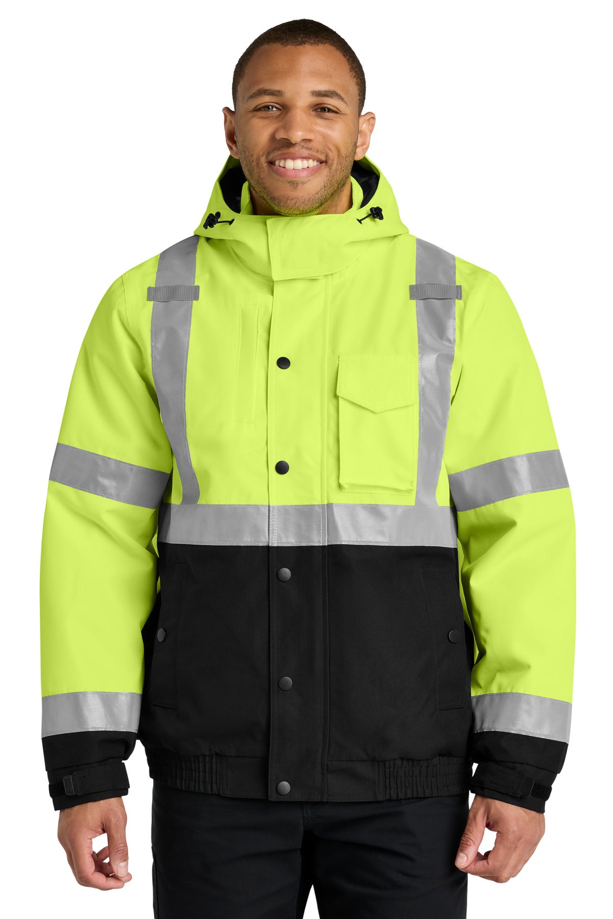 CornerStone ANSI 107 Class 3 Waterproof Insulated Ripstop Bomber Jacket CSJ501 - EMBROIDERED