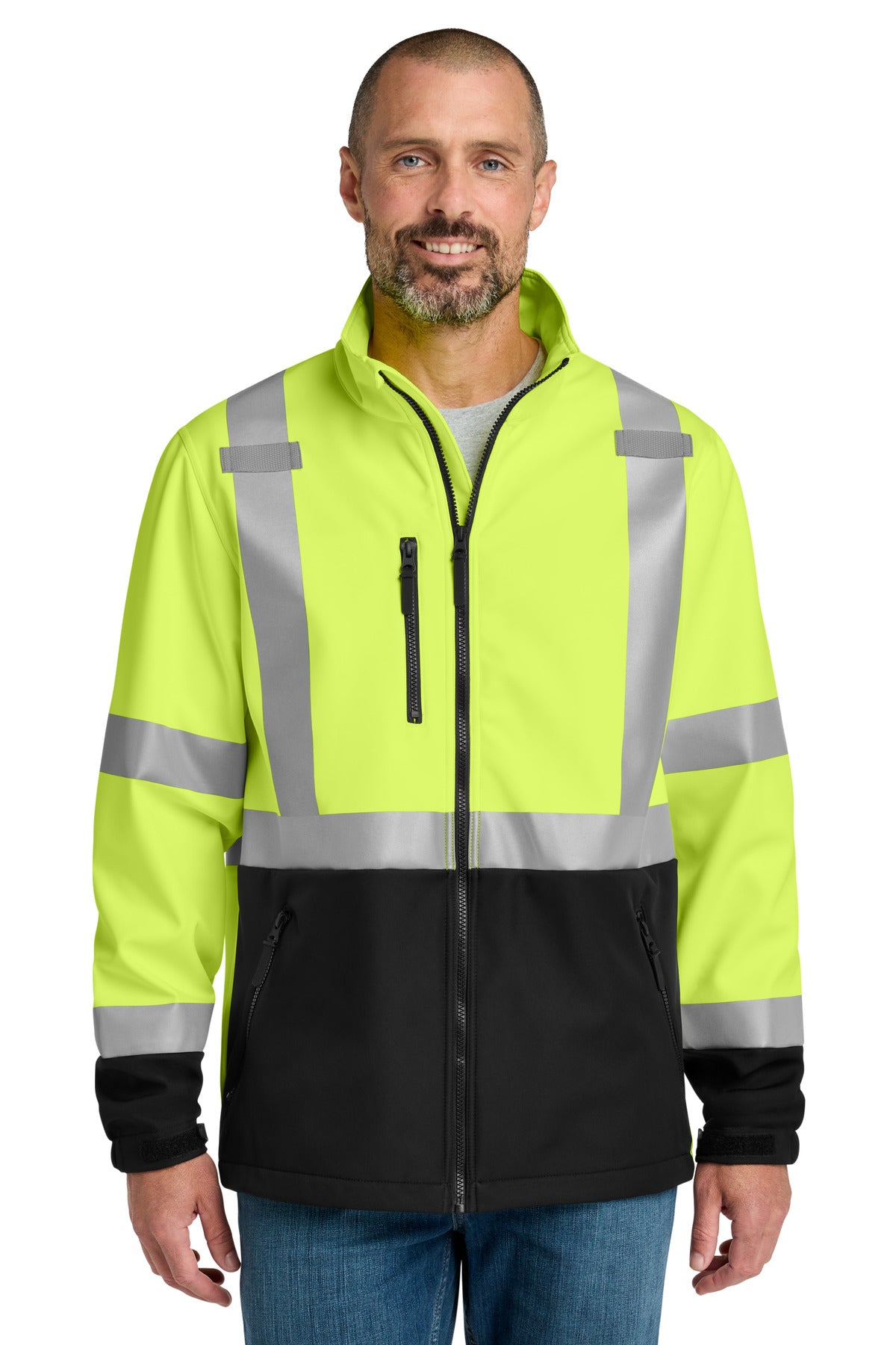CornerStone ANSI 107 Class 3 Soft Shell Jacket CSJ503 - EMBROIDERED