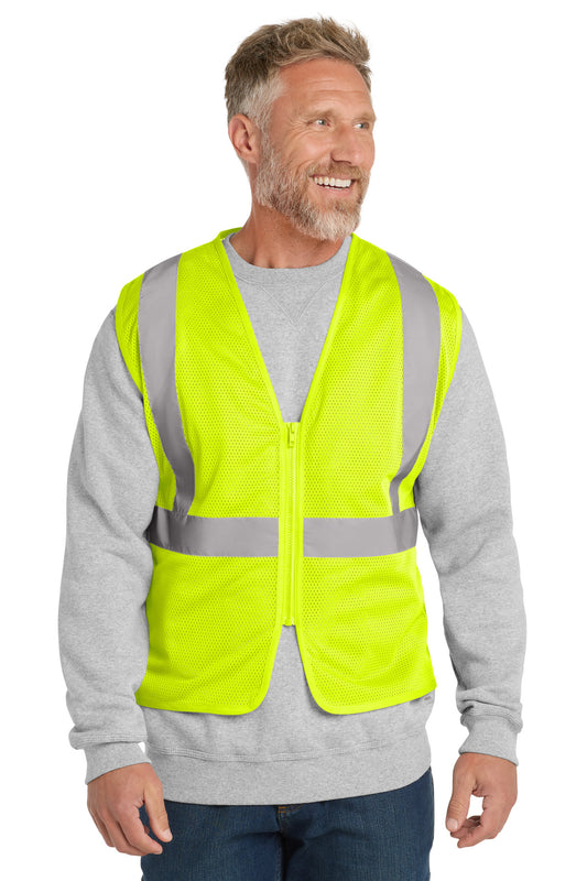 CornerStone ANSI 107 Class 2 Economy Mesh Zippered Vest. CSV101 - EMBROIDERED