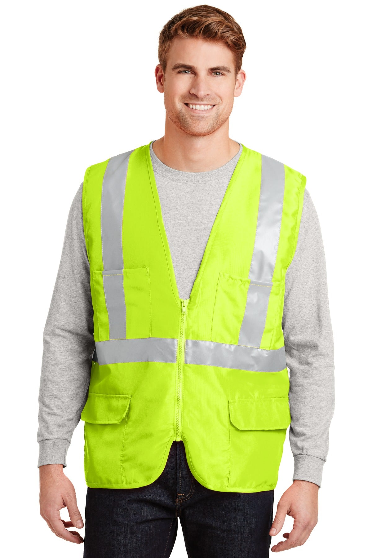 CornerStone - ANSI 107 Class 2 Mesh Back Safety Vest. CSV405 - EMBROIDERED