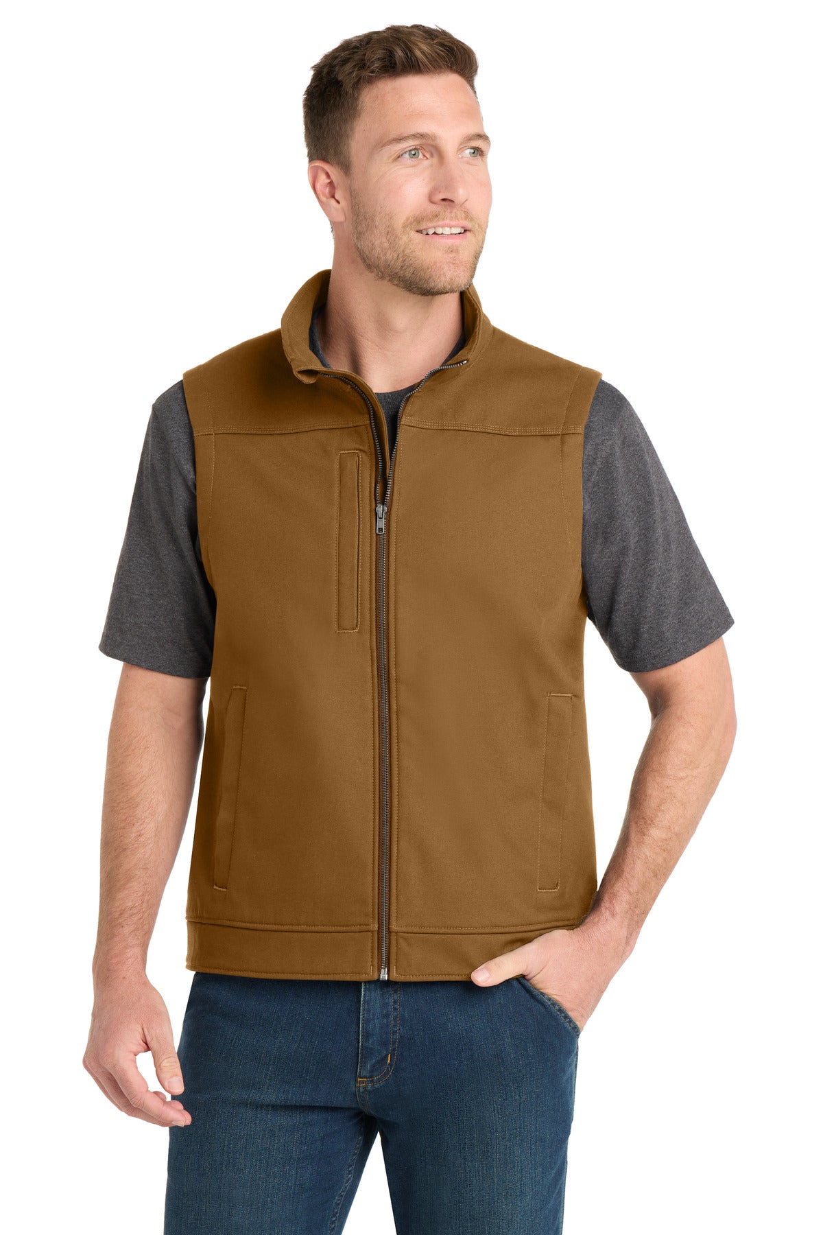CornerStone Duck Bonded Soft Shell Vest CSV60 - EMBROIDERED