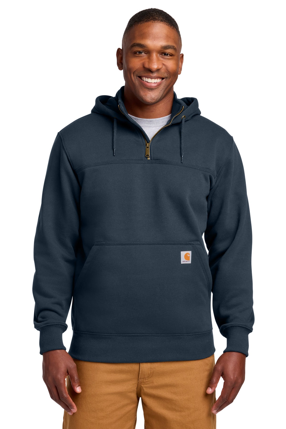 Carhartt Rain Defender Paxton Heavyweight Hooded Zip Mock Sweatshirt. CT100617 - EMBROIDERED