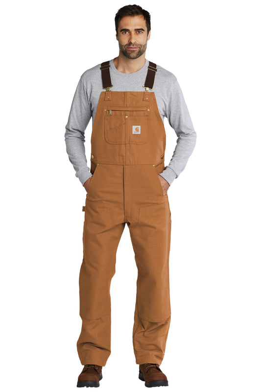 Carhartt Duck Unlined Bib Overalls. CT102776 - EMBROIDERED