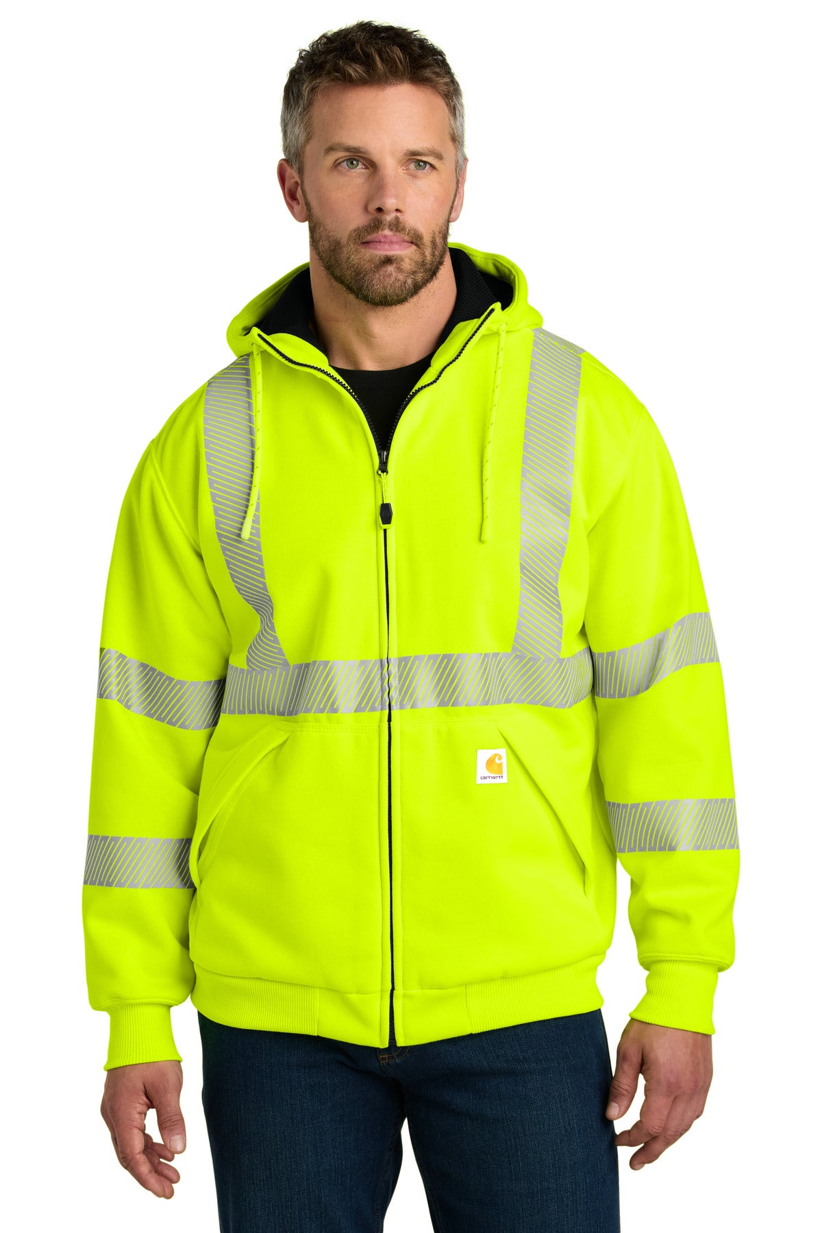 Carhartt ANSI 107 Class 3 Lined Full-Zip Sweatshirt CT104988 - EMBROIDERED