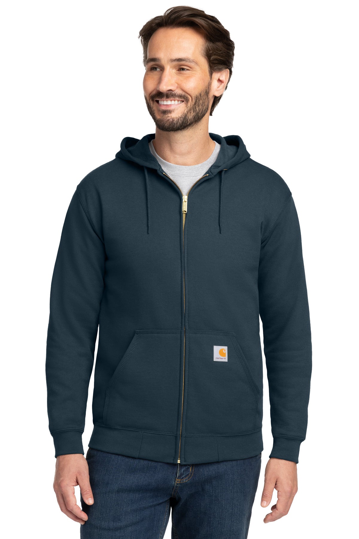 Carhartt Midweight Hooded Zip-Front Sweatshirt. CTK122 - EMBROIDERED