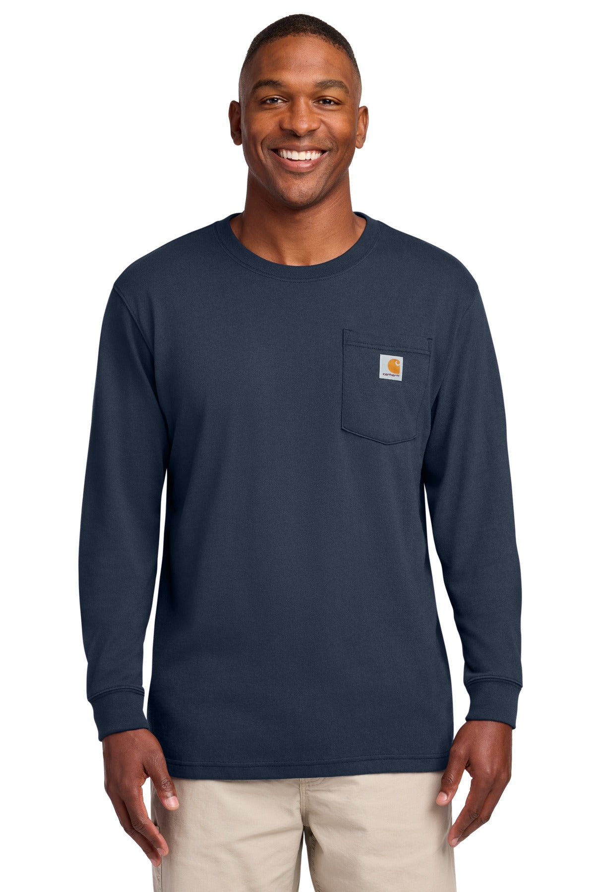 Carhartt Workwear Pocket Long Sleeve T-Shirt. CTK126 - EMBROIDERED