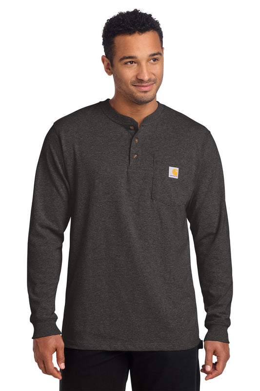 Carhartt Long Sleeve Henley T-Shirt CTK128 - EMBROIDERED