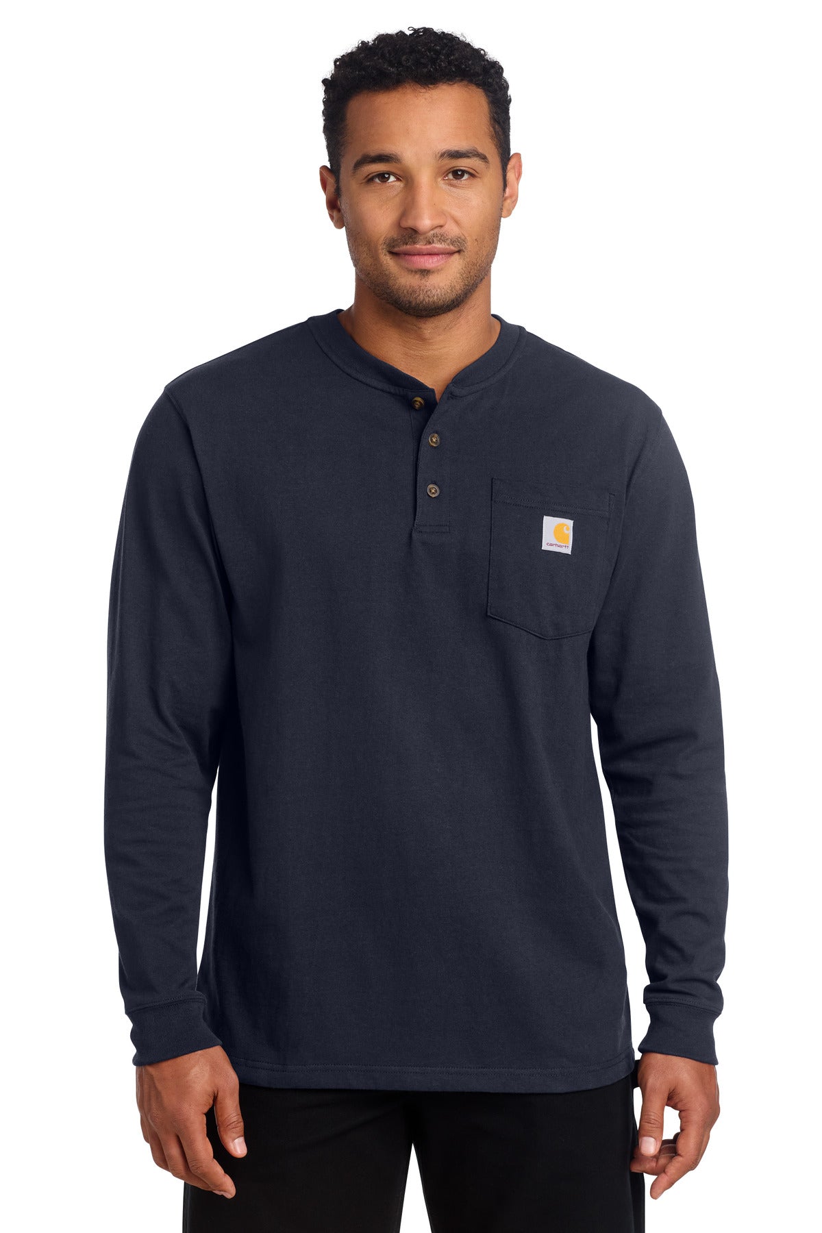 Carhartt Long Sleeve Henley T-Shirt CTK128 - EMBROIDERED