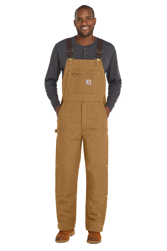 Carhartt Tall Firm Duck Insulated Bib Overalls CTT106672 - EMBROIDERED
