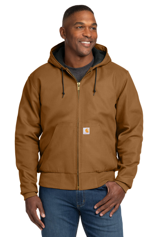 Carhartt Tall Quilted-Flannel-Lined Duck Active Jac. CTT106677 - EMBROIDERED