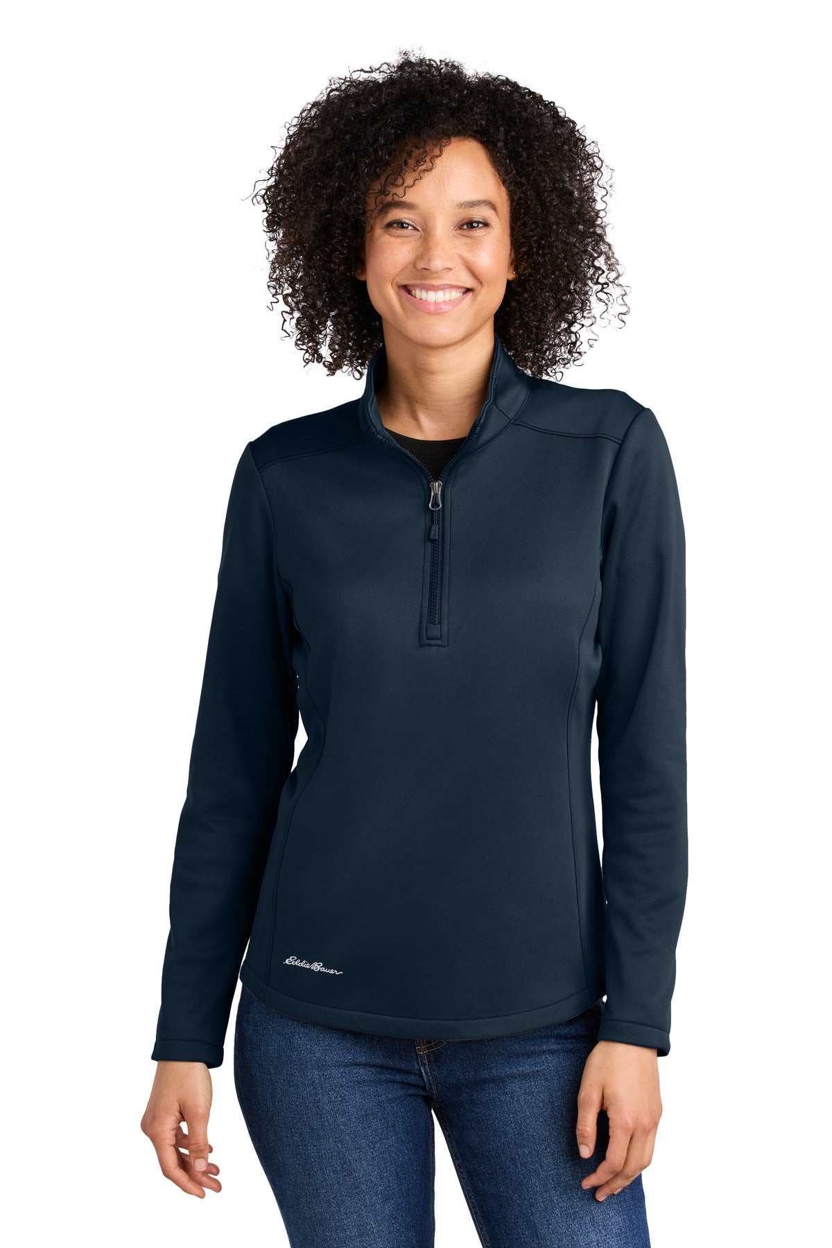 Eddie Bauer Women's Smooth Mid Layer Fleece 1/2-Zip EB2370 - EMBROIDERED