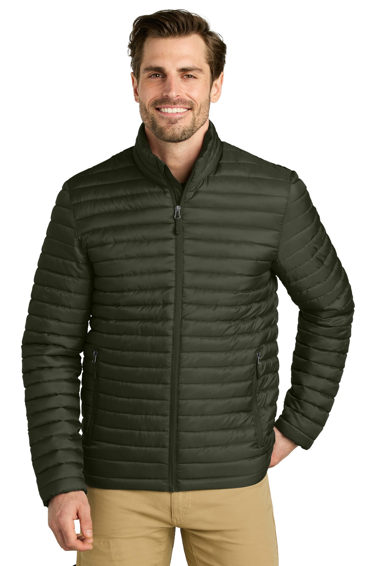 Eddie Bauer Packable Quilted Full-Zip EB514 - EMBROIDERED
