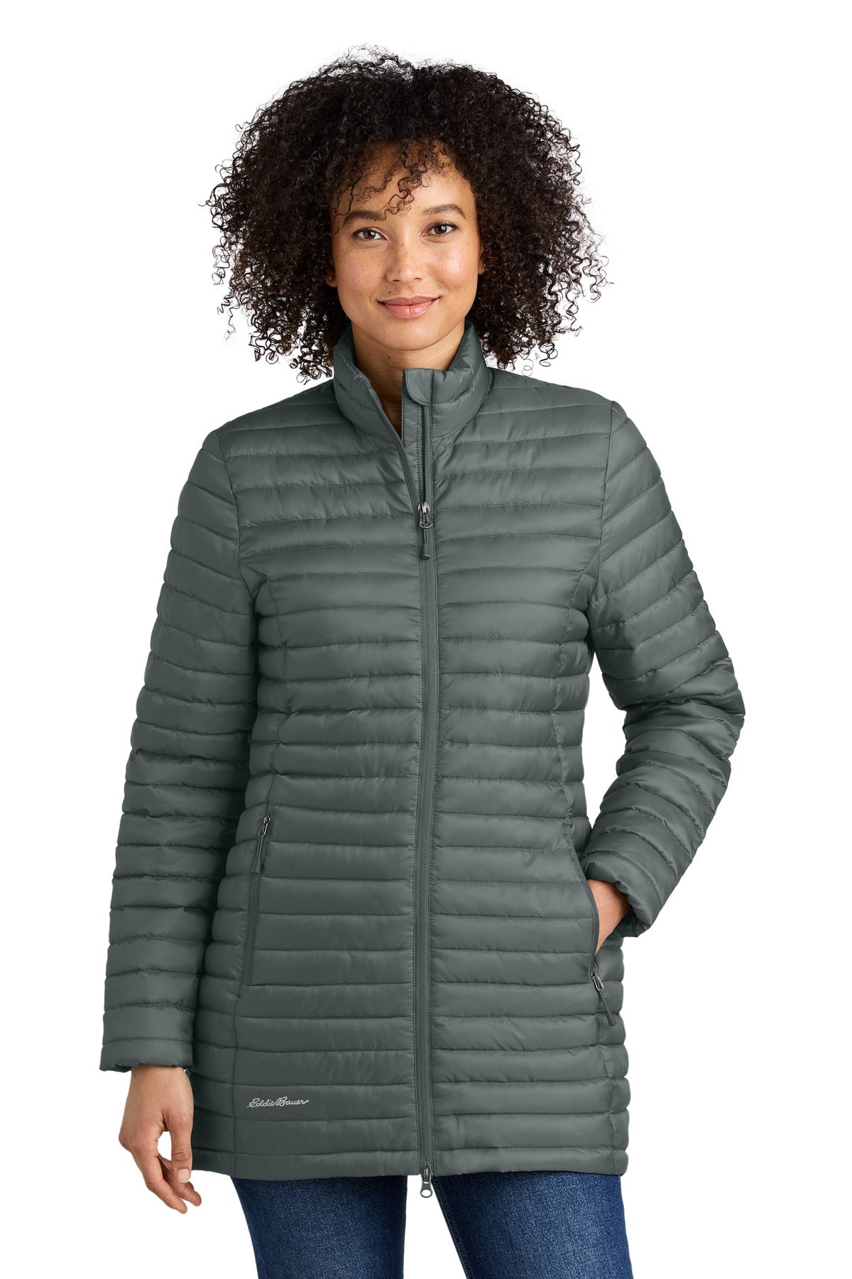 Eddie Bauer Women's Packable Quilted Full-Zip EB515 - EMBROIDERED