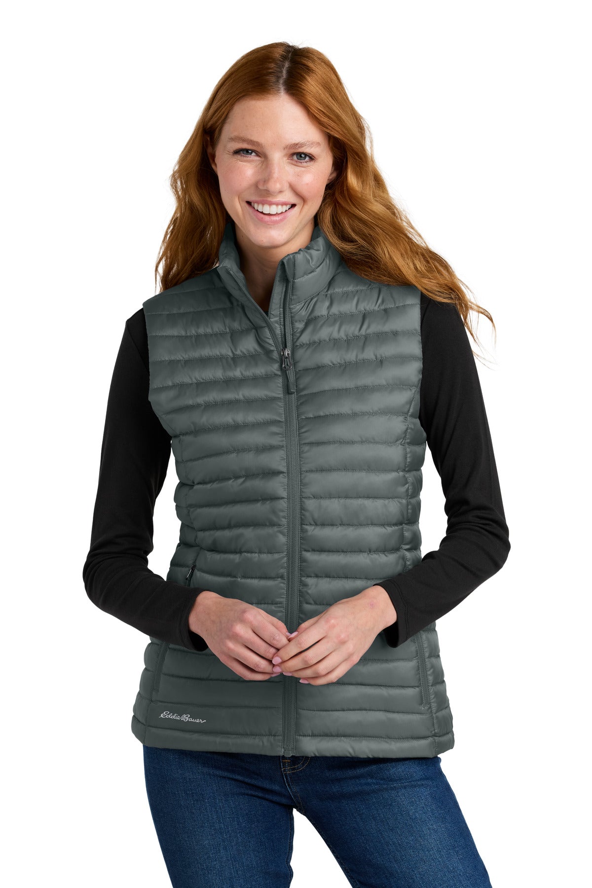 Eddie Bauer Women's Packable Quilted Vest EB517 - EMBROIDERED