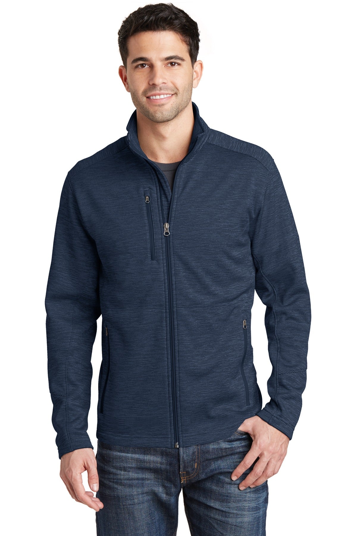 Port Authority Digi Stripe Fleece Jacket. F231 - EMBROIDERED