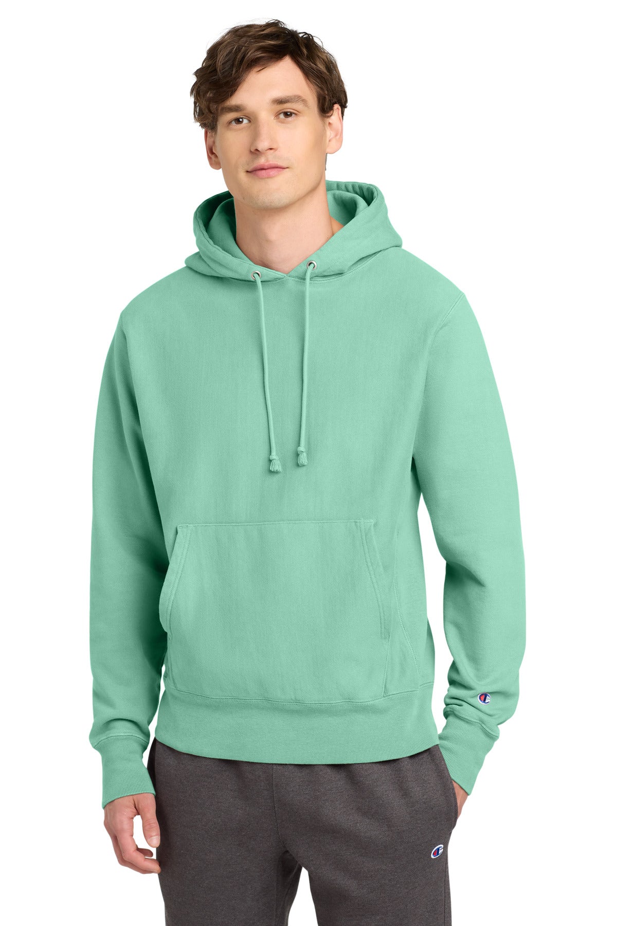 Champion Reverse Weave Garment-Dyed Hooded Sweatshirt. GDS101 - EMBROIDERED